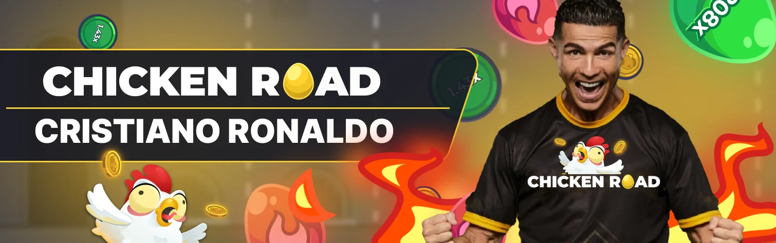 Chicken Road Cristiano Ronaldo Banner.