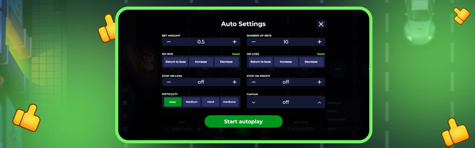 Auto Play Feature Uncrossable Rush.